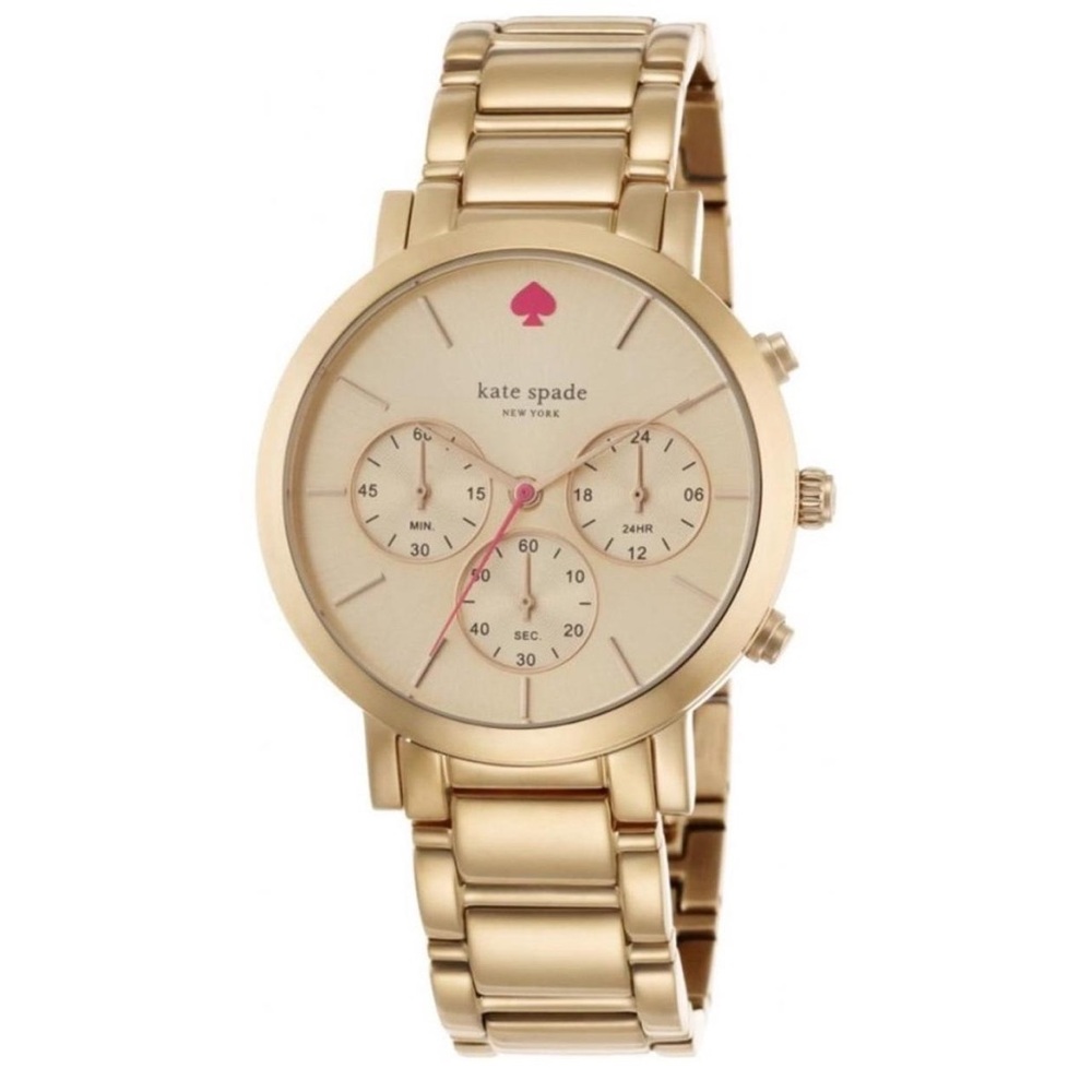 Kate Spade Stainless Steel Gold Watch Pink Spade